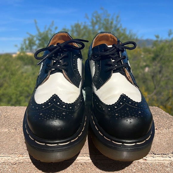 🏴󠁧󠁢󠁥󠁮󠁧󠁿 Dr. Martens MIE Vintage Tuxedo Platform Wingtips / Oxfords UK 3 - Picture 10 of 16